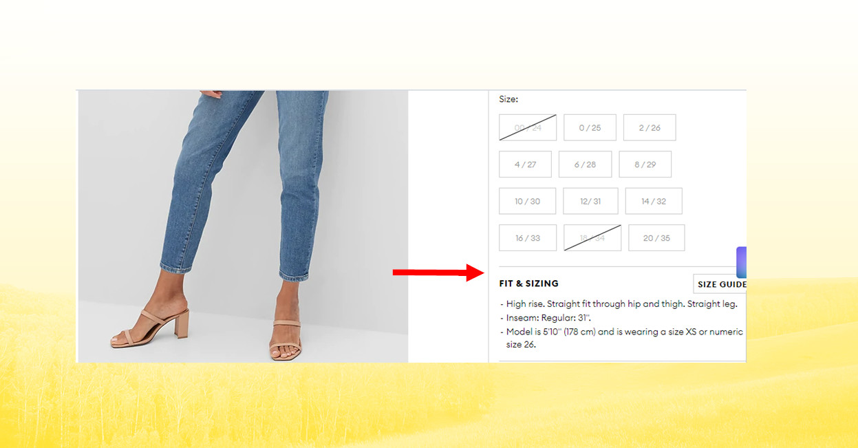 elegir pantalón en un sitio web
